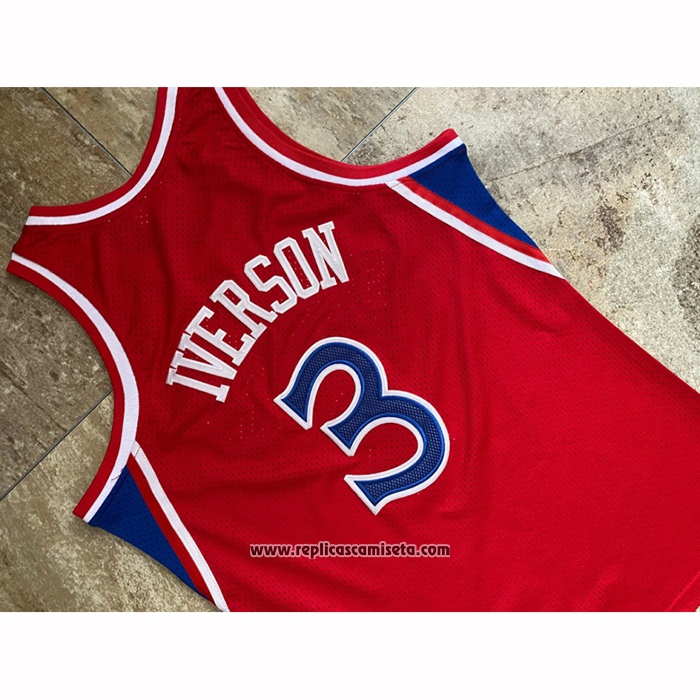Camiseta Philadelphia 76ers Allen Iverson #3 Mitchell & Ness 1996-97 Rojo